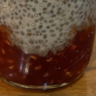 Chia seed pudding and Raspberry jam